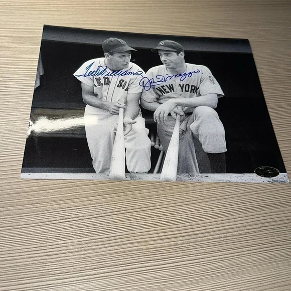 Joe dimaggio Ted willliams signed  8x10 photo - Picture 1 of 1